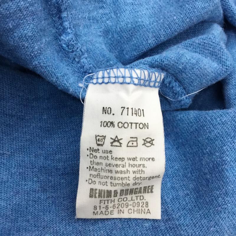 デニムダンガリー DENIM DUNGAREE Tシャツ 半袖 無地 ロゴ 110cm 無地 X ロゴ、文字 水色 / ライトブルー /  ボーイズ USED 古着 中古 10023566