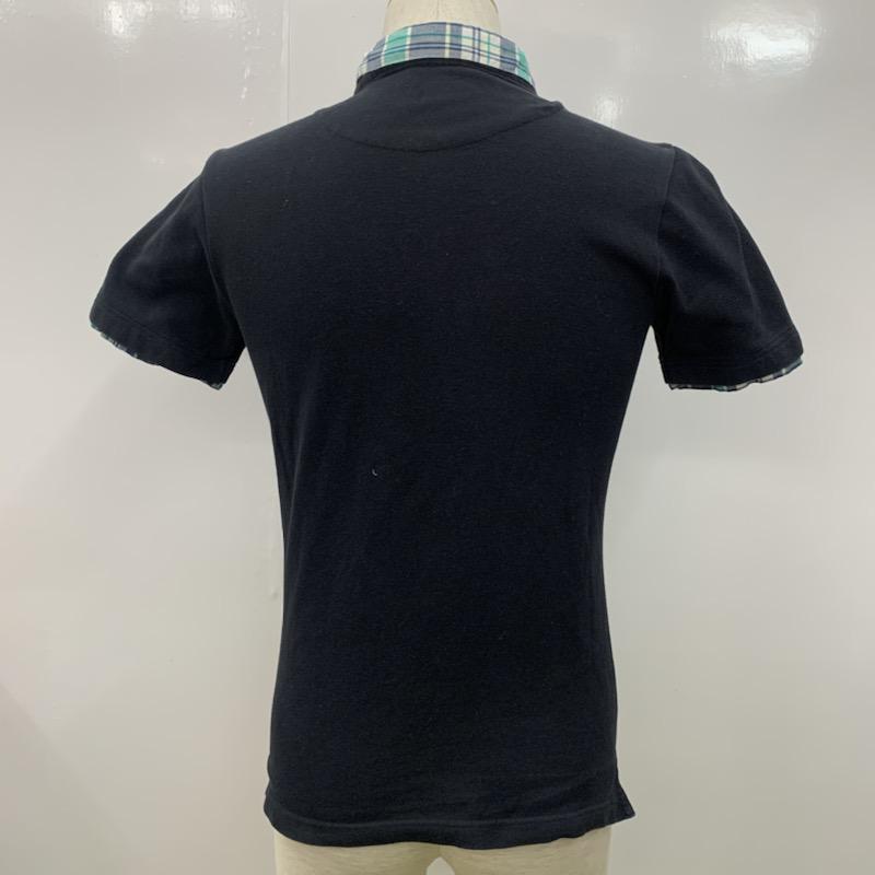ザショップティーケーミクスパイス THESHOPTKMIXPICE ポロシャツ 半袖 無地 チェック 2 無地 X チェック 黒 / ブラック /  メンズ USED 古着 中古 10023641