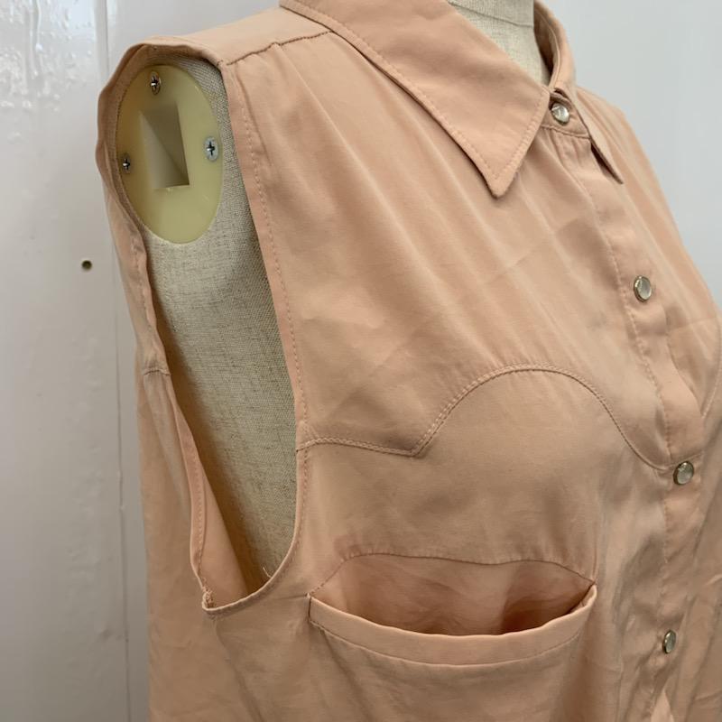 オキラク OKIRAKU シャツ、ブラウス  シャツ ノースリーブ XS 無地 レディース USED 古着 中古 10023655