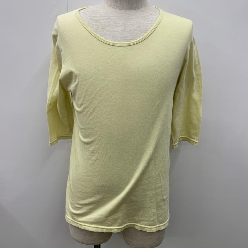 ハレ HARE カットソー 七分袖 無地 M 無地 黄 / イエロー /  メンズ USED 古着 中古 10023681
