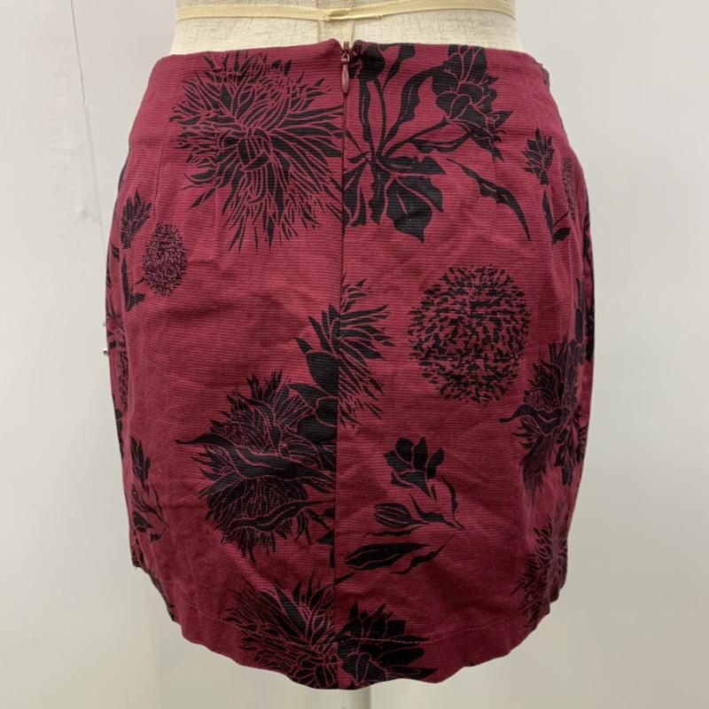 ザラ ZARA TRAFALUC スカート ミニスカート 台形スカート 花柄 XS 無地 X 花柄 黒 / ブラック / X えんじ / ワインレッド /  レディース USED 古着 中古 10023692