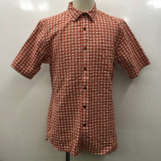 グローバルワーク GLOBAL WORK シャツ、ブラウス  チェックシャツ 半袖 XL チェック 白 / ホワイト / X 橙 / オレンジ /  メンズ USED 古着 中古 10023718