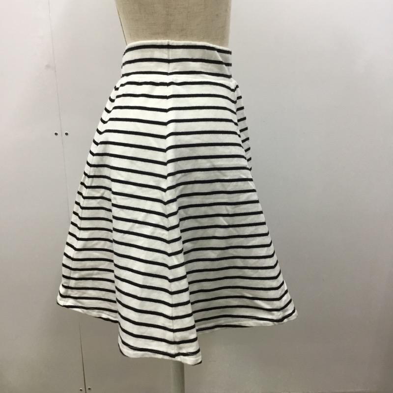 セシルマクビー CECIL McBEE スカート  ミニスカート ボーダー M ボーダー柄 白 / ホワイト / X 黒 / ブラック /  レディース USED 古着 中古 10023754