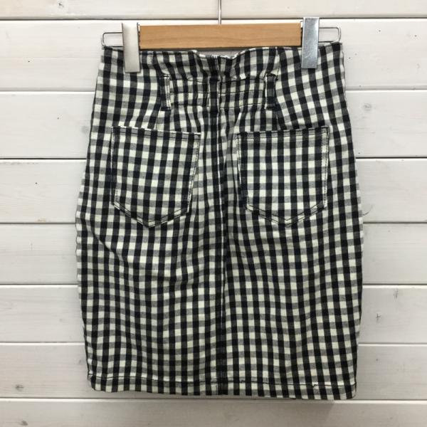 ヘザー Heather スカート  ミニスカート ギンガムチェック S チェック 白 / ホワイト / X 黒 / ブラック /  レディース USED 古着 中古 10023823