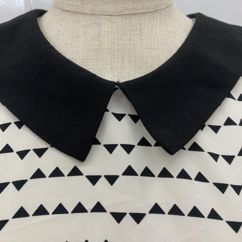 フォーエバー２１ FOREVER21 ワンピース  ワンピース ノースリーブ 総柄 S 白 / ホワイト / X 黒 / ブラック /  レディース USED 古着 中古 10023837
