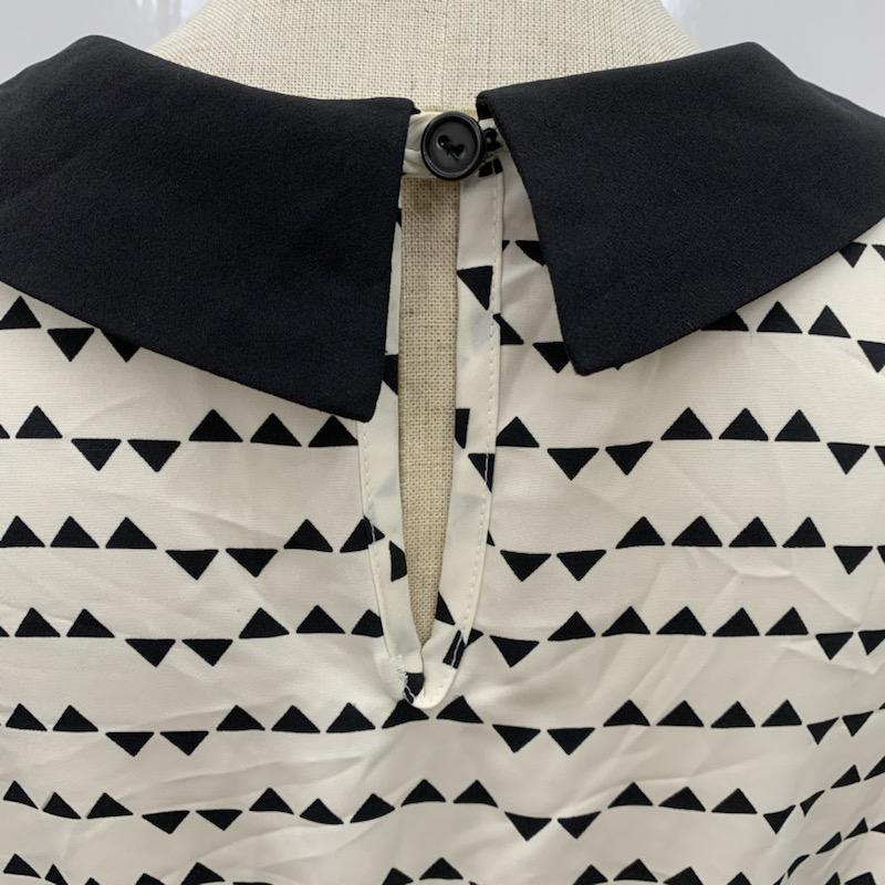 フォーエバー２１ FOREVER21 ワンピース  ワンピース ノースリーブ 総柄 S 白 / ホワイト / X 黒 / ブラック /  レディース USED 古着 中古 10023837