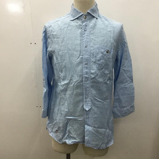 シンプリシテェ Simplicite シャツ、ブラウス 七分袖 カジュアルシャツ 無地 40 無地 水色 / ライトブルー /  メンズ USED 古着 中古 10024077