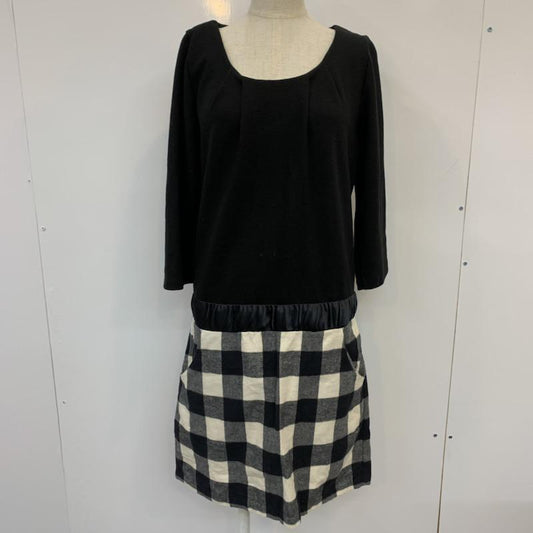 グリーンレーベルリラクシング green label relaxing ワンピース  ワンピース 長袖 無地 X チェック レディース USED 古着 中古 10024145