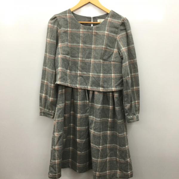 アースミュージックアンドエコロジー earth music&ecology ワンピース  ワンピース 長袖 M チェック レディース USED 古着 中古 10024422