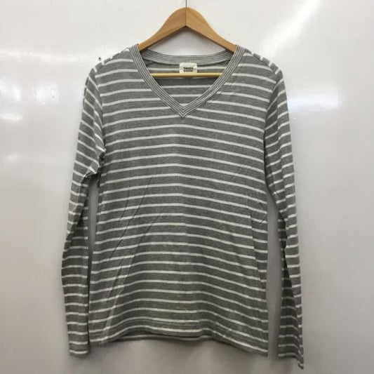 タケオキクチ TAKEO KIKUCHI Tシャツ  ロンＴ 長袖カットソー ボーダー 2 ボーダー柄 灰 / グレー /  メンズ USED 古着 中古 10024971