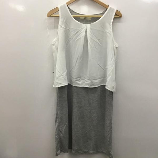 チキュートイッカ CIQUETOIKKA ワンピース  ワンピース ノースリーブ L 無地 白 / ホワイト / X 灰 / グレー /  レディース USED 古着 中古 10025209