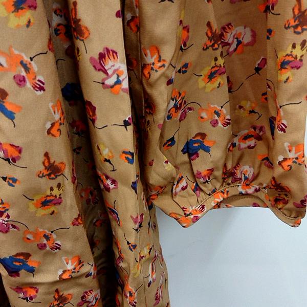 イーハイフンワールドギャラリー E hyphen world gallery ワンピース  ワンピース 長袖 花柄 花柄 茶 / ブラウン /  レディース USED 古着 中古 10025236