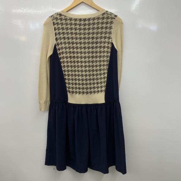 グリーンレーベルリラクシング green label relaxing ワンピース  ワンピー 長袖 千鳥格子 千鳥格子 ベージュ / ベージュ / X 紺 / ネイビー /  レディース USED 古着 中古 10025317