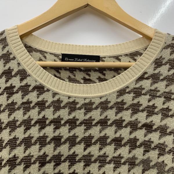 グリーンレーベルリラクシング green label relaxing ワンピース  ワンピー 長袖 千鳥格子 千鳥格子 ベージュ / ベージュ / X 紺 / ネイビー /  レディース USED 古着 中古 10025317