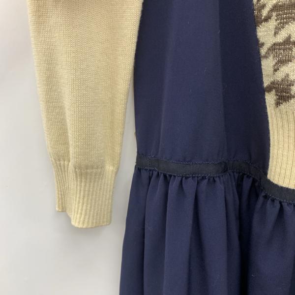 グリーンレーベルリラクシング green label relaxing ワンピース  ワンピー 長袖 千鳥格子 千鳥格子 ベージュ / ベージュ / X 紺 / ネイビー /  レディース USED 古着 中古 10025317