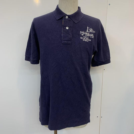 ポロバイラルフローレン Polo by RALPH LAUREN ポロシャツ 半袖 無地 ワンポイント S 無地 X ワンポイント 紺 / ネイビー /  メンズ USED 古着 中古 10025664