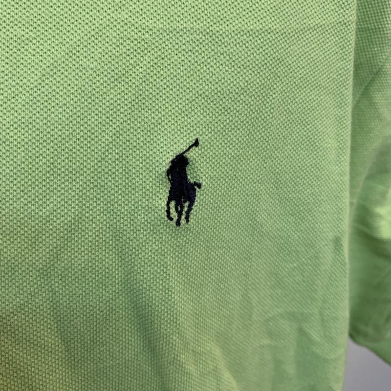 ポロラルフローレン POLO RALPH LAUREN ポロシャツ 半袖 無地 ワンポイント L 無地 X ワンポイント 黄緑 / イエローグリーン /  メンズ USED 古着 中古 10025684