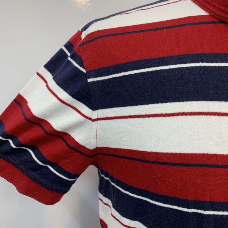 トミーヒルフィガー TOMMY HILFIGER ポロシャツ 半袖 ボーダー ワンポイント M ボーダー柄 X ワンポイント 白 / ホワイト / X 赤 / レッド / X 紺 / ネイビー /  メンズ USED 古着 中古 10025711