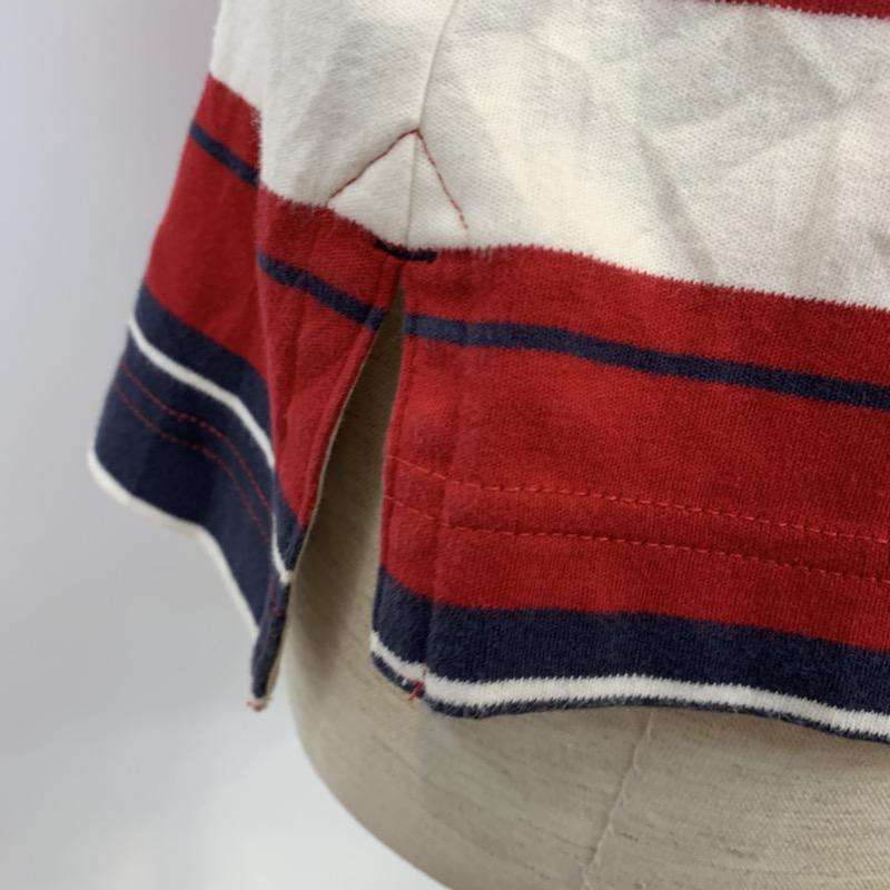 トミーヒルフィガー TOMMY HILFIGER ポロシャツ 半袖 ボーダー ワンポイント M ボーダー柄 X ワンポイント 白 / ホワイト / X 赤 / レッド / X 紺 / ネイビー /  メンズ USED 古着 中古 10025711