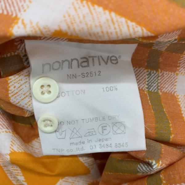 ノンネイティブ nonnative カットソー  長袖カットソー チェック 2 チェック 橙 / オレンジ /  メンズ USED 古着 中古 10025742