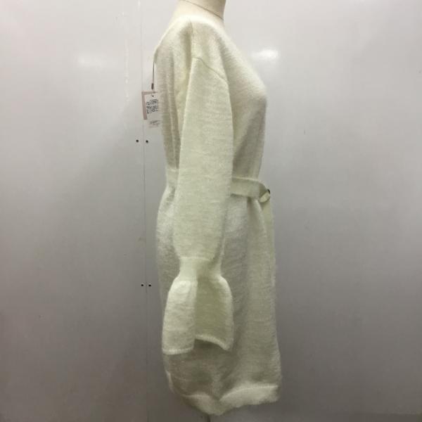 ナイスクラップ NICE CLAUP ワンピース  ワンピース 長袖 Vネック 無地 ベルト付き NICE CLAUP 720000 タグ付き FREE 無地 白 / ホワイト /  レディース USED 古着 中古 10027168