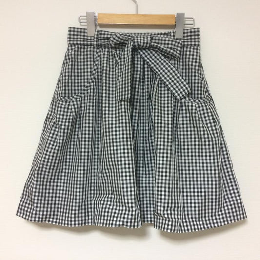 ジルスチュアート JILLSTUART スカート ひざ丈スカート 4 チェック 白 / ホワイト / X 黒 / ブラック /  レディース USED 古着 中古 10029073