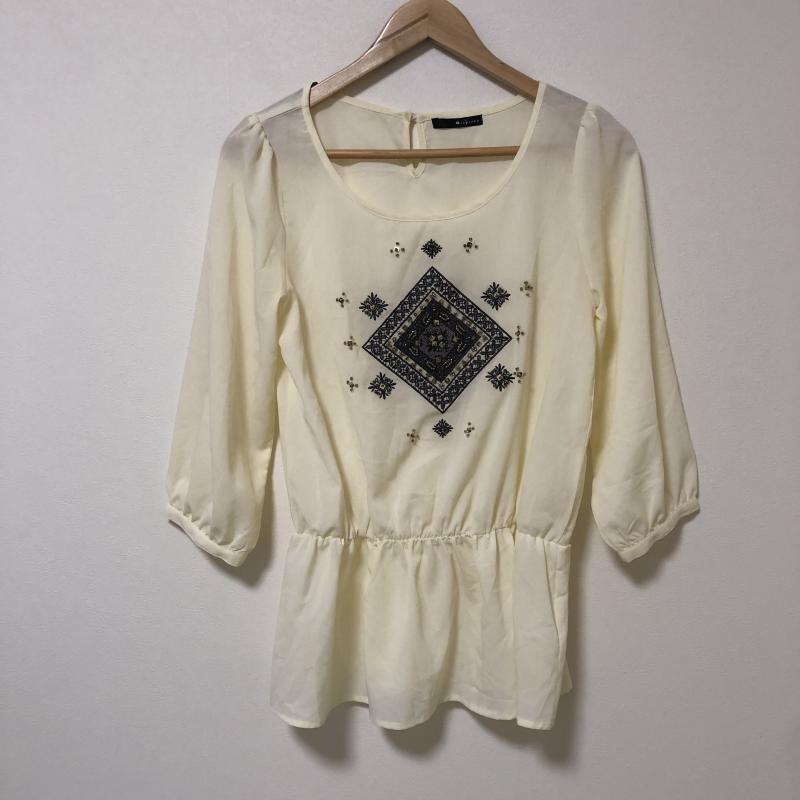 アルシーヴ archives カットソー 七分袖 M 無地 X 刺繍 X  白 / ホワイト / X 黒 / ブラック / X 金 / ゴールド /  レディース USED 古着 中古 10029108