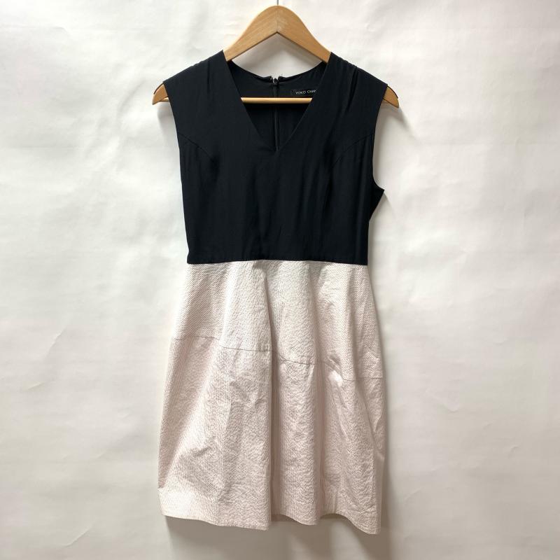 ヨーコチャン YOKO CHAN ワンピース ひざ丈スカート 36 無地 X ストライプ 黒 / ブラック / X 桃 / ピンク /  レディース USED 古着 中古 10029235