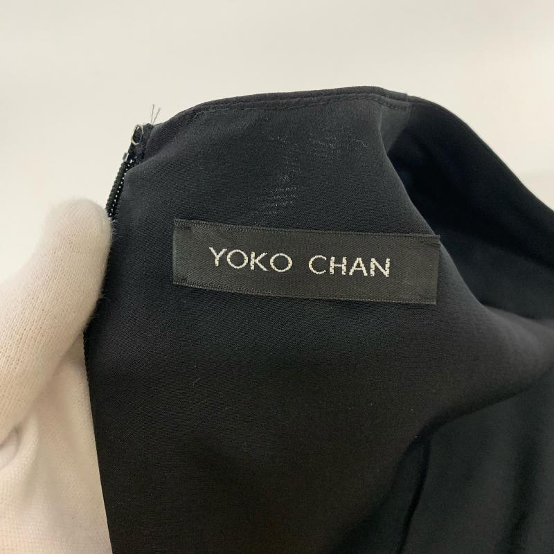 ヨーコチャン YOKO CHAN ワンピース ひざ丈スカート 36 無地 X ストライプ 黒 / ブラック / X 桃 / ピンク /  レディース USED 古着 中古 10029235