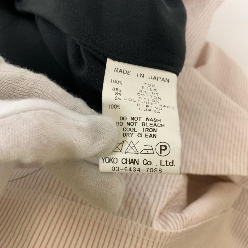 ヨーコチャン YOKO CHAN ワンピース ひざ丈スカート 36 無地 X ストライプ 黒 / ブラック / X 桃 / ピンク /  レディース USED 古着 中古 10029235