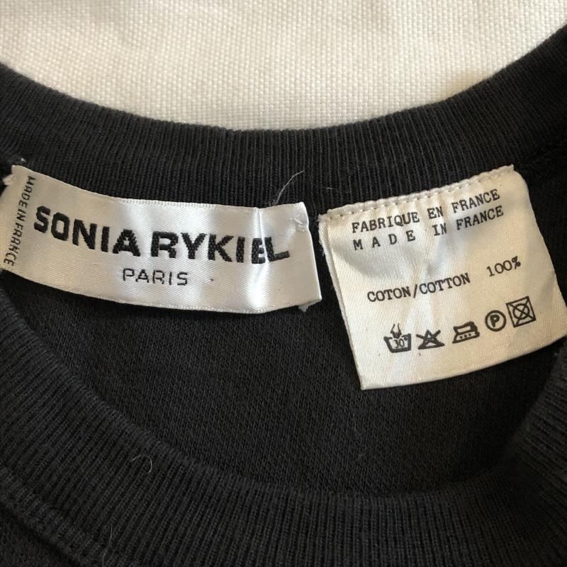 ソニアリキエル SONIA RYKIEL カットソー 半袖 ショート丈カットソー　ラインストーン 無地 X ロゴ、文字 X ワンポイント X  黒 / ブラック /  レディース USED 古着 中古 10029275