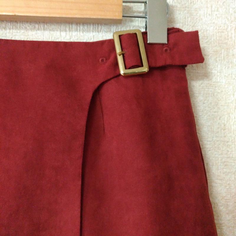 ワンアフター アナザー ナイスクラップ one after another NICE CLAUP スカート ひざ丈スカート 無地 赤 / レッド /  レディース USED 古着 中古 10029288