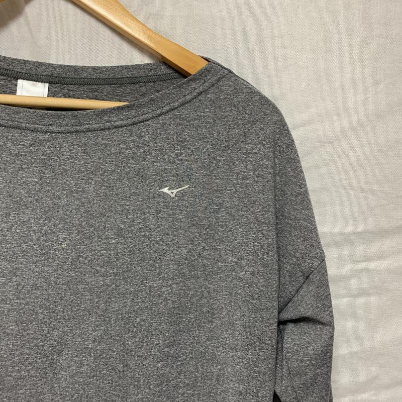 ミズノ MIZUNO カットソー 長袖 S ワンポイント X 無地 灰 / グレー /  レディース USED 古着 中古 10029328