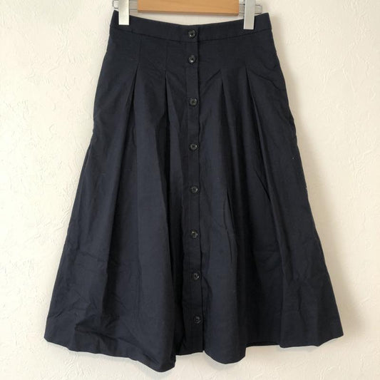 バナナリパブリック BANANA REPUBLIC スカート ロングスカート ボタンデザインスカート 無地 X  紺 / ネイビー /  レディース USED 古着 中古 10029333