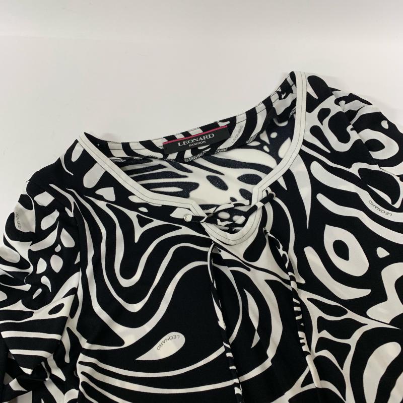 レオナール LEONARD ワンピース ミニスカート 1 総柄 白 / ホワイト / X 黒 / ブラック /  レディース USED 古着 中古 10029337
