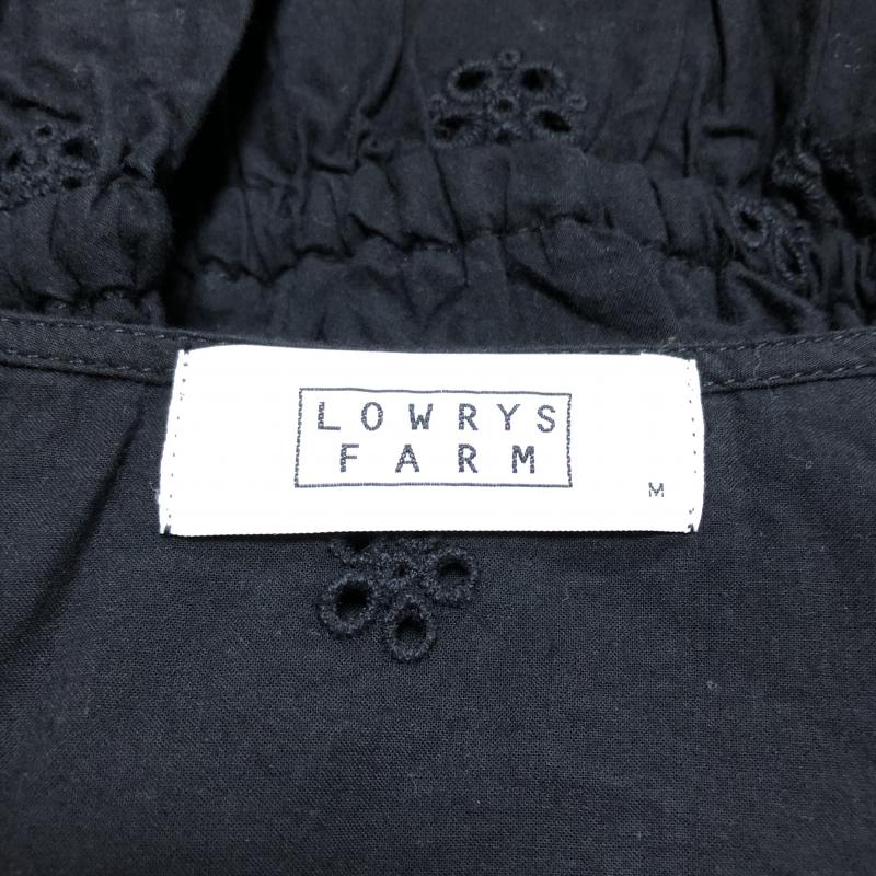 ローリーズファーム LOWRYS FARM カットソー 半袖 M 無地 X 花柄 黒 / ブラック /  レディース USED 古着 中古 10029531