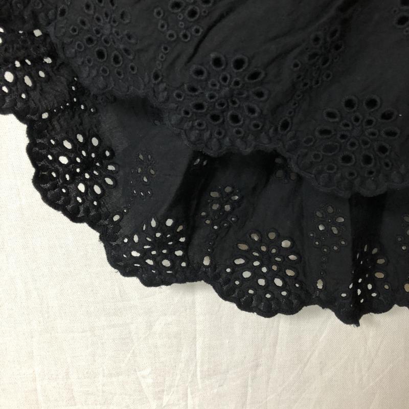 ローリーズファーム LOWRYS FARM カットソー 半袖 M 無地 X 花柄 黒 / ブラック /  レディース USED 古着 中古 10029531