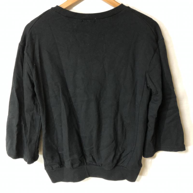 グローバルワーク GLOBAL WORK カットソー 七分袖 M 無地 黒 / ブラック /  レディース USED 古着 中古 10029554