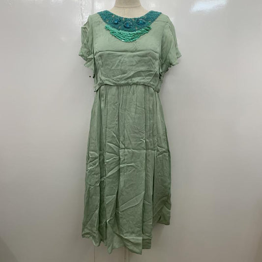 アナザーエディション Anather Edition ワンピース ひざ丈スカート 無地 薄緑 / ライトグリーン /  レディース USED 古着 中古 10029893