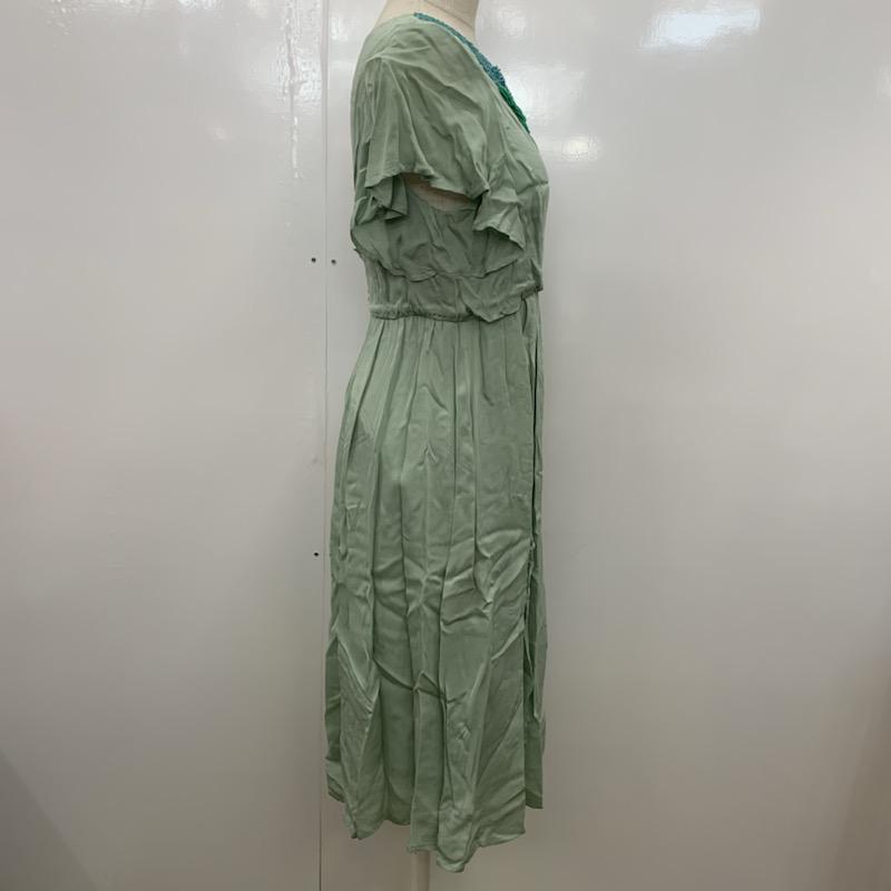 アナザーエディション Anather Edition ワンピース ひざ丈スカート 無地 薄緑 / ライトグリーン /  レディース USED 古着 中古 10029893