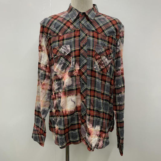 ハーマンオム HERMAN HOMME シャツ、ブラウス 長袖 XL チェック 赤 / レッド /  メンズ USED 古着 中古 10029991