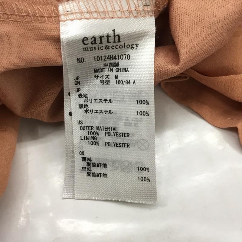 アースミュージックアンドエコロジー earth music&ecology ワンピース ひざ丈スカート プリーツシフォンワンピース M 無地 桃 / ピンク /  レディース USED 古着 中古 10030508