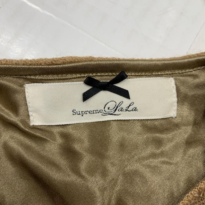 シュープリーム ララ Supreme.La.La ワンピース ひざ丈スカート ニットワンピース M 無地 茶 / ブラウン /  レディース USED 古着 中古 10030544