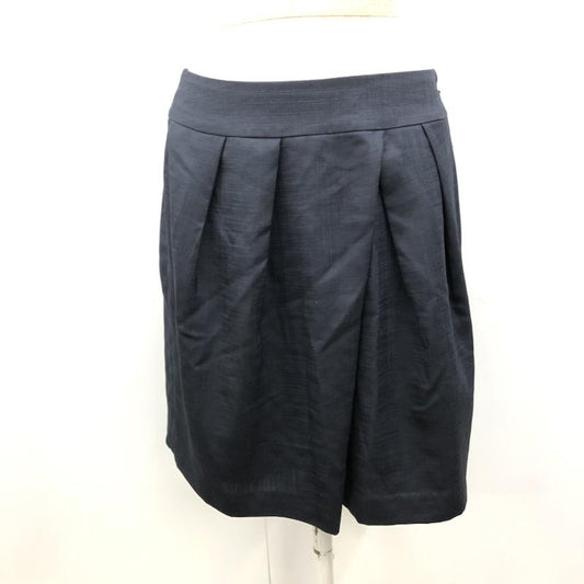 クローラ crolla スカート ひざ丈スカート タックスカート 無地 38 無地 紺 / ネイビー /  レディース USED 古着 中古 10030680