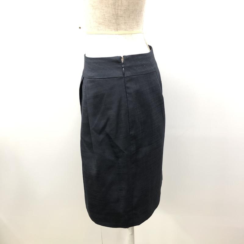 クローラ crolla スカート ひざ丈スカート タックスカート 無地 38 無地 紺 / ネイビー /  レディース USED 古着 中古 10030680