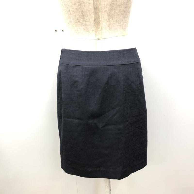 クローラ crolla スカート ひざ丈スカート タックスカート 無地 38 無地 紺 / ネイビー /  レディース USED 古着 中古 10030680