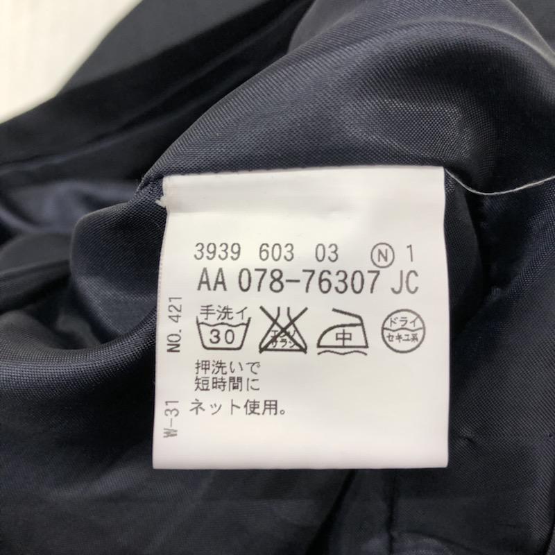 クローラ crolla スカート ひざ丈スカート タックスカート 無地 38 無地 紺 / ネイビー /  レディース USED 古着 中古 10030680