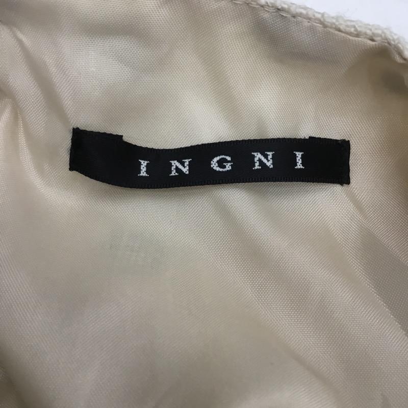 イング INGNI ワンピース ミニスカート ドット 半袖 ビジュー付ワンピース M ドット ベージュ / ベージュ /  レディース USED 古着 中古 10030841