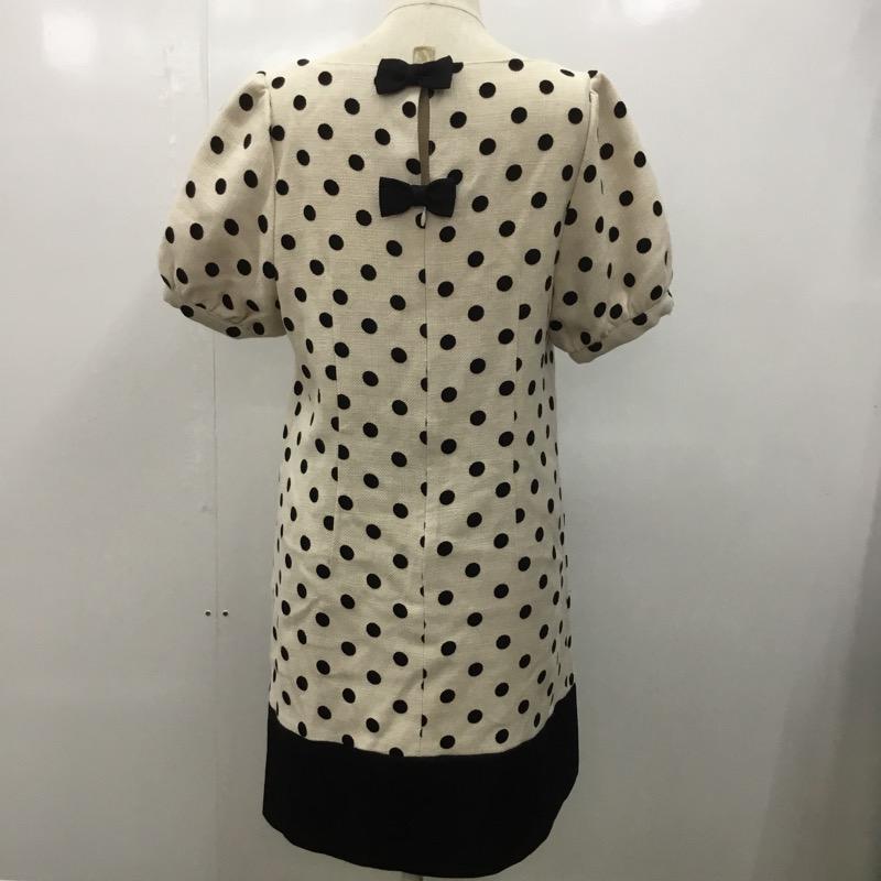 イング INGNI ワンピース ミニスカート ドット 半袖 ビジュー付ワンピース M ドット ベージュ / ベージュ /  レディース USED 古着 中古 10030841
