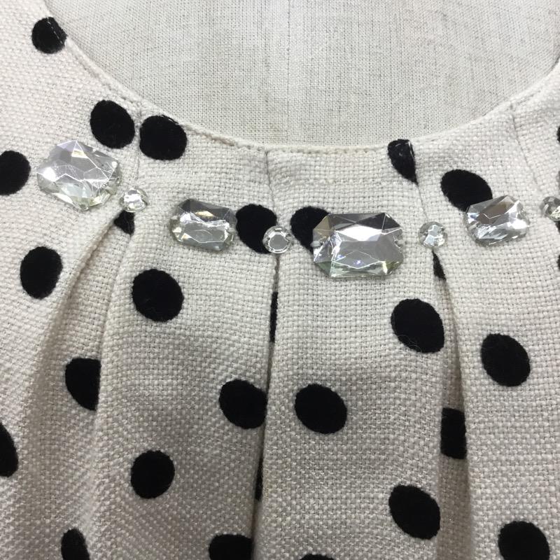 イング INGNI ワンピース ミニスカート ドット 半袖 ビジュー付ワンピース M ドット ベージュ / ベージュ /  レディース USED 古着 中古 10030841